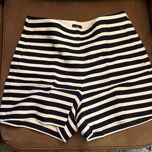 J. Crew High Waist Black and White Striped Shorts
